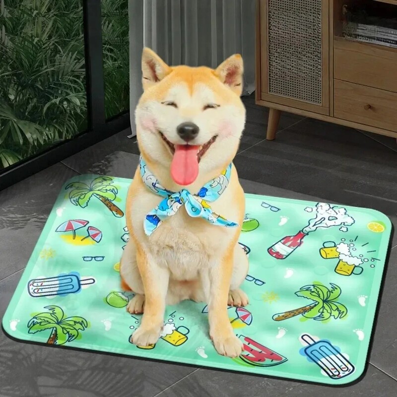 Vasarinis naminių gyvūnėlių vėsinimo padas sutirštintas, kvėpuojantis, atsparus plyšimui, vandens jutimo kilimėlis Šunims Katėms Aušinimo reikmenys Naminių gyvūnėlių priedai