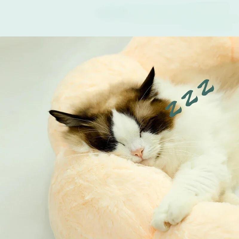 40 cm Minkštas pliušinis lova naminiams gyvūnėliams apvali gėlė Miela kačių lova augintinio čiužinys Šiltas katės šuns šuniuko miegamasis lizdas katei iki 8 kg