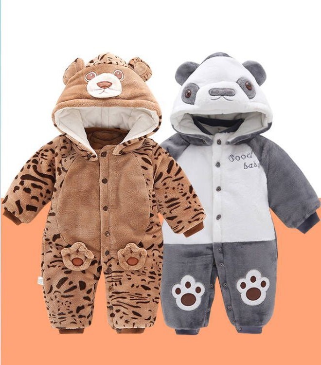 Rudens ir žiemos storesnis apatinis drabužis 0–1 metų vyriškiems ir moteriškiems rūbai Meškos formos kūdikių marškinėliai