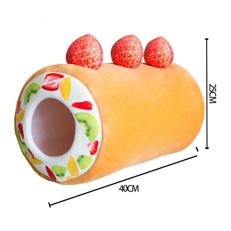 Kawaii Fruit Tart Māja suņu un kaķu gultā, kokvilna, kūkas formas mājdzīvnieku audzētava, jautrs, jauks kucēns, kaķēns, mazgājama ligzda, silts spilvens