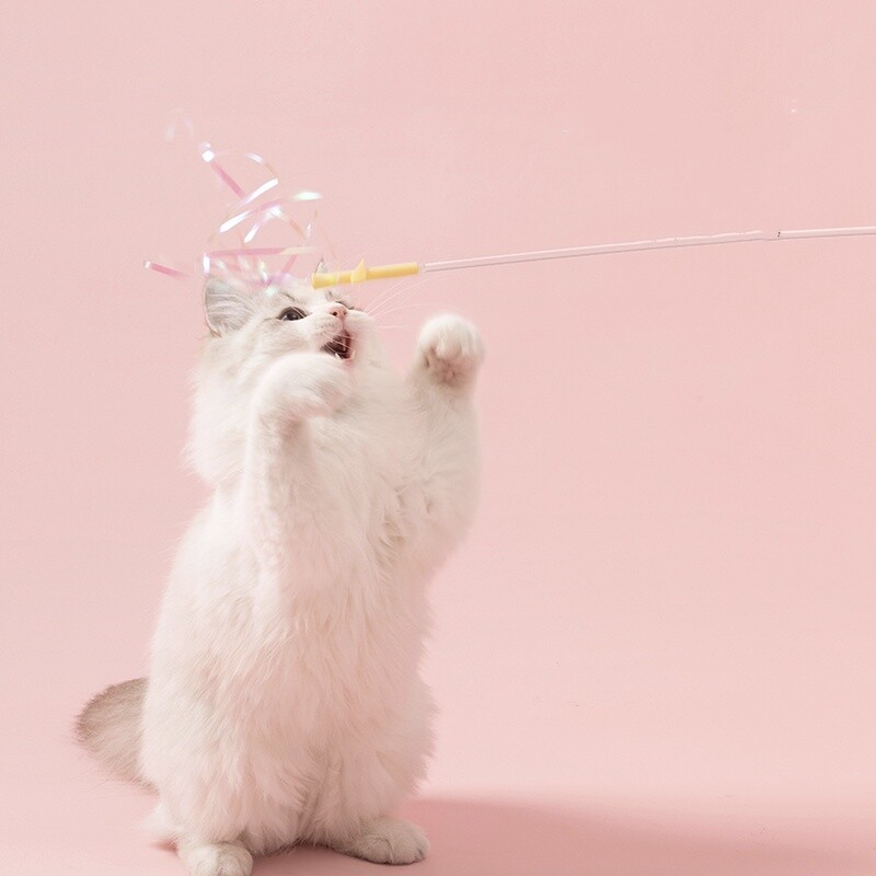 Teaser elastic pentru pisici Minge de pluș roz Jucărie interactivă din lemn pentru pisici cu pene Jucării interactive pentru pisici.