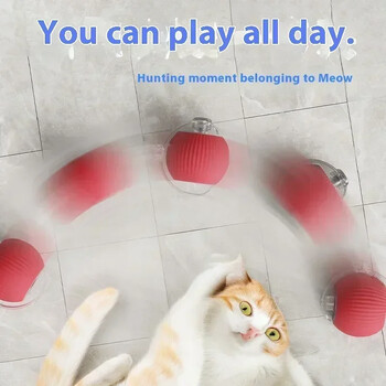 Cat Interactive Ball Toy Αυτόματο Rolling Ball Faux Tail Rechargeable Smart Pet Electric Toy Dog Training Cat Imitate Mouse