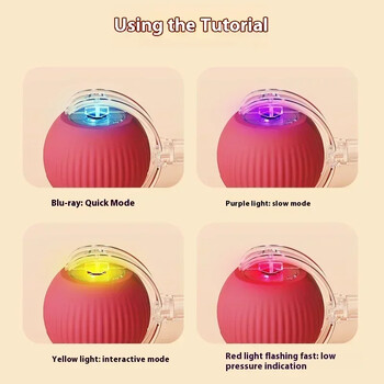 Cat Interactive Ball Toy Αυτόματο Rolling Ball Faux Tail Rechargeable Smart Pet Electric Toy Dog Training Cat Imitate Mouse