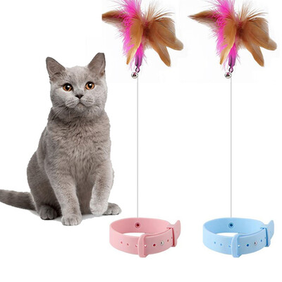 SWEETHOME PET Cat Teaser Stick Pet Collar With Bells Feather Устойчива на ухапване въдица за котки на закрито СИЛИКОНОВА