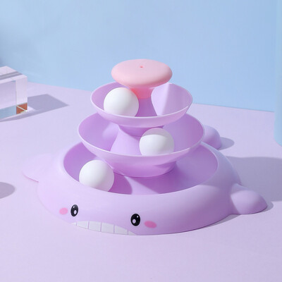 Interaktyvus bokštas kačių žaislas sukamieji rutuliukai katėms skirti žaislai kačiukas.