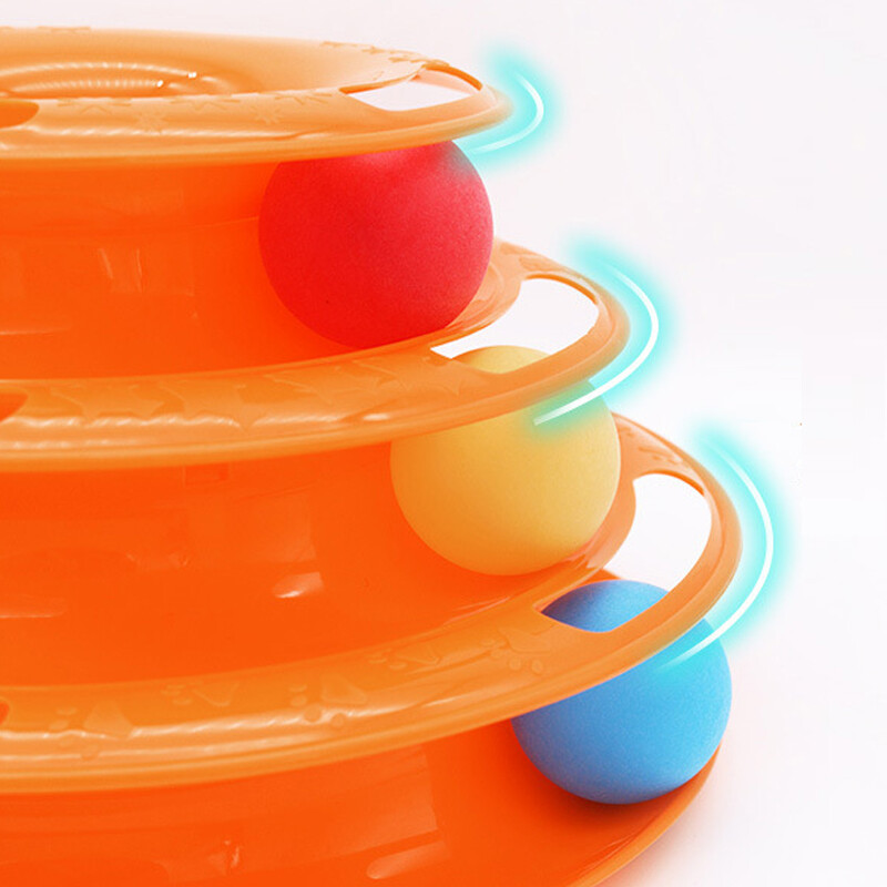 Interaktyvus bokštas kačių žaislas sukamieji rutuliukai katėms skirti žaislai kačiukas.