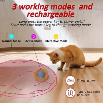 ATUBAN Electric Cat Toys, Hide and Seek Kitten Toy, Cirping & Motion Activated Interactive Cat Toy, Cats Hiding Cover Exercise Toy