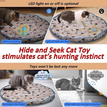 ATUBAN Electric Cat Toys, Hide and Seek Kitten Toy, Cirping & Motion Activated Interactive Cat Toy, Cats Hiding Cover Exercise Toy