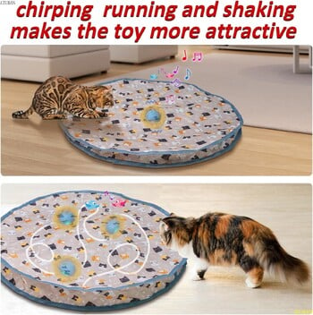 ATUBAN Electric Cat Toys, Hide and Seek Kitten Toy, Cirping & Motion Activated Interactive Cat Toy, Cats Hiding Cover Exercise Toy