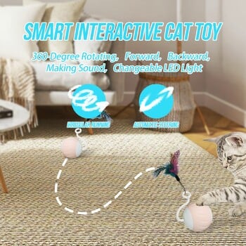 Котешки играчки, Turbo Tail Popper Cat Toy 2-скоростна интерактивна Turbo Tail Mouse Cat Ball Toy Сензорно управление и управление на звука Smart Star