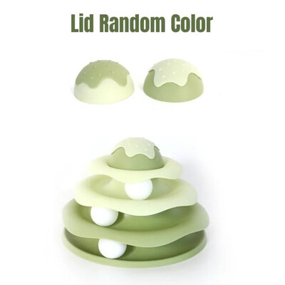 Kačių bėgimo žaislai Trijų sluoksnių kačių patefonas su kamuoliu intelektu Treniruojantis takelis interaktyvūs žaislai naminių gyvūnėlių nuobodulį mažinantys reikmenys