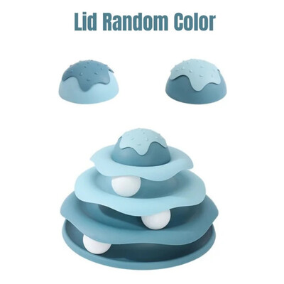 Kačių bėgimo žaislai Trijų sluoksnių kačių patefonas su kamuoliu intelektu Treniruojantis takelis interaktyvūs žaislai naminių gyvūnėlių nuobodulį mažinantys reikmenys