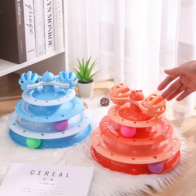 Macskajátékok Toronynyomok Macskajátékok Interaktív macskaintelligencia képzés Szórakoztató tányértorony Kisállattermékek Macska alagút