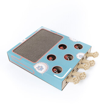 Cat Enrichment Toy Interactive Grind Claw Rest Play 3 in 1 Boredom Relief Whack A Mole Cat Toy with Cat Scratching Pad