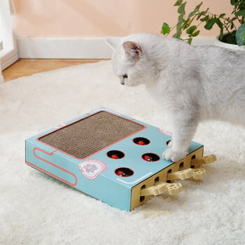 Cat Enrichment Toy Interactive Grind Claw Rest Play 3 in 1 Boredom Relief Whack A Mole Cat Toy with Cat Scratching Pad