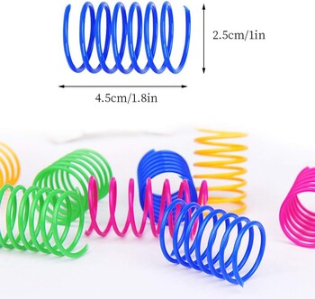 4/200Pcs Cat Spring Toy, Cat Spiral Toys Interactive for Indoor Colorful Cats Coil Plastic Springs for Kitten Hunting Swatting