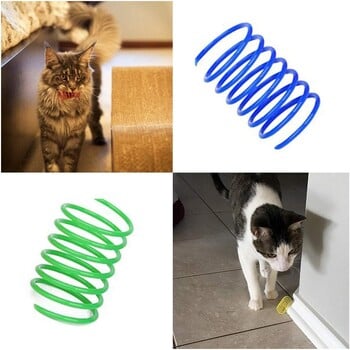 4/200Pcs Cat Spring Toy, Cat Spiral Toys Interactive for Indoor Colorful Cats Coil Plastic Springs for Kitten Hunting Swatting