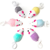 10-50 vnt mažų interaktyvių kačių žaislų Pelės su Catnip Rattle Sound Pelė kambarinėms katėms Kačiukas žaisti Įvairių spalvų pelių kačių žaislai