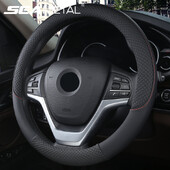 Universāls automašīnas stūres pārsegs 37-38 cm stūres mākslīgās ādas elpojošam automašīnas riteņa pārsega salonam Auto piederumi