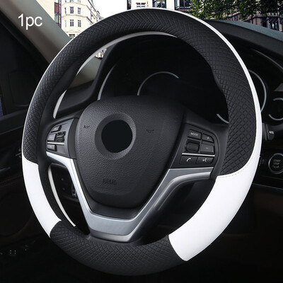 Universāls automašīnas stūres pārsegs 37-38 cm stūres mākslīgās ādas elpojošam automašīnas riteņa pārsega salonam Auto piederumi