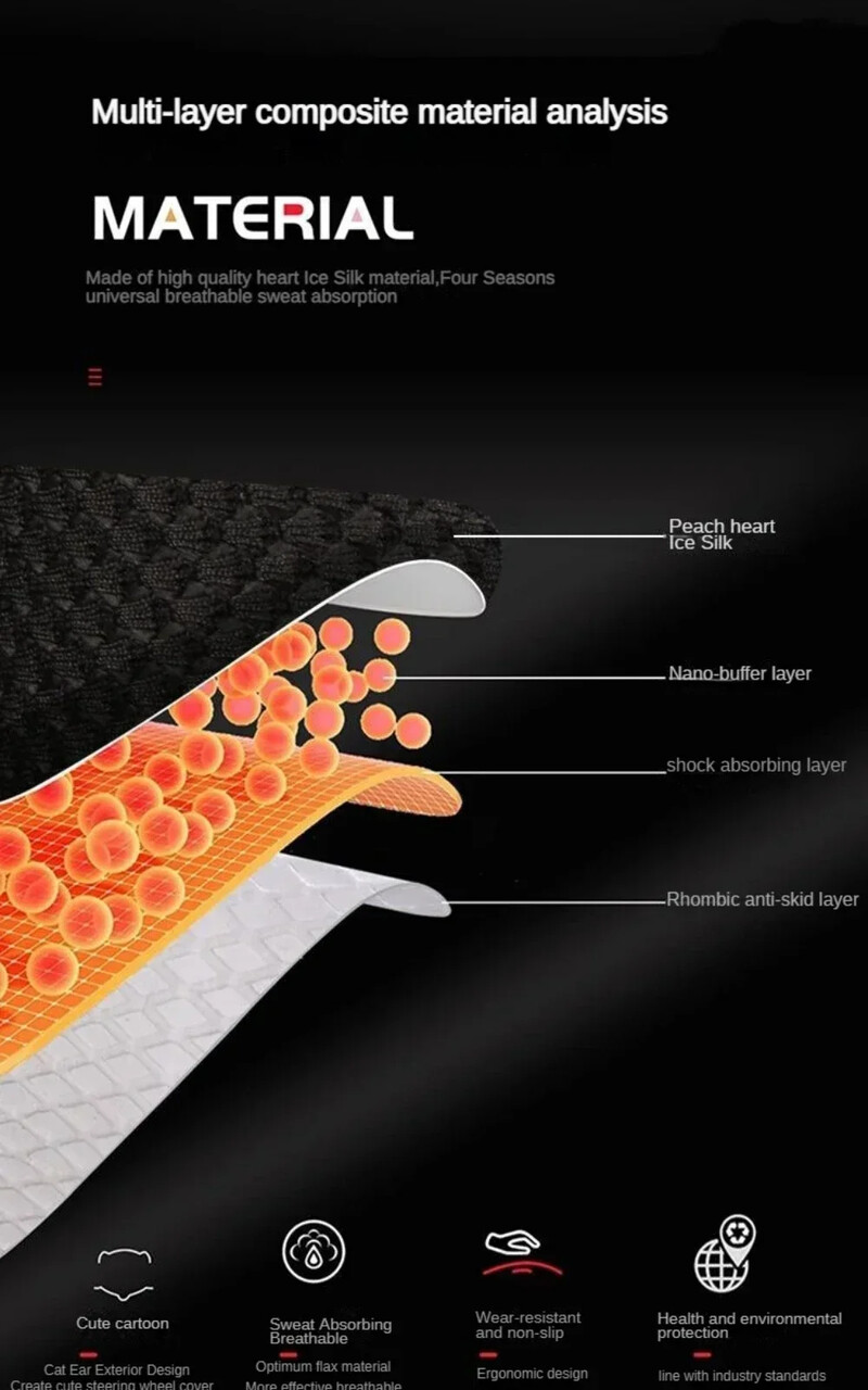 Capa volan din mătase de gheață, universale pentru toate anotimpurile accesorii drăguțe pentru mașină huse de volan pentru cu antiderapante și respirabile