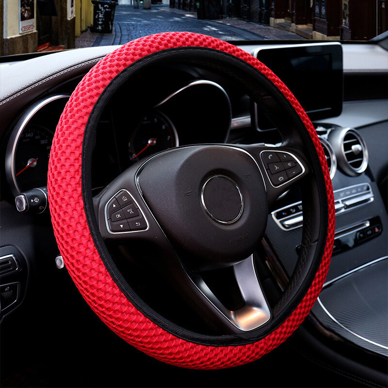 Masaj respirabil în patru anotimpuri de vară, pânză de plasă confortabilă, husă pentru volan de mașină, accesorii pentru toate mașinile