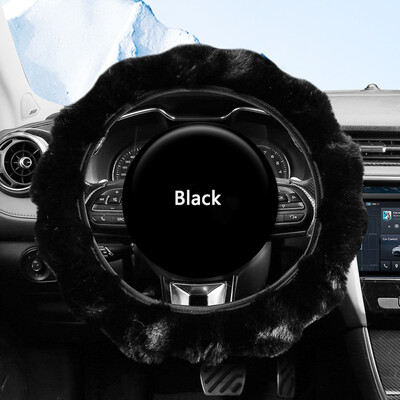 Minkštas pūkuotas automobilio vairo dangtelis moterims/mergaitei, žiemai šiltas vairo Qheel rankenos dangtelis, neslystantis vairo apsauga