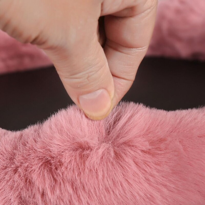 Minkštas pūkuotas automobilio vairo dangtelis moterims/mergaitei, žiemai šiltas vairo Qheel rankenos dangtelis, neslystantis vairo apsauga