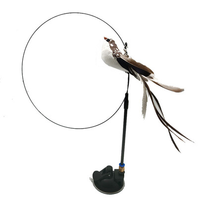 Simuliacinis paukštis Interaktyvus Juokingas katės lazdelės žaislas pūkuotas plunksninis paukštis su varpeliu katės lazdelės žaislas kačiukas, žaidžiantis naminių gyvūnėlių priedais