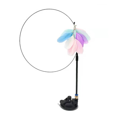 Simuliacinis paukštis Interaktyvus Juokingas katės lazdelės žaislas pūkuotas plunksninis paukštis su varpeliu katės lazdelės žaislas kačiukas, žaidžiantis naminių gyvūnėlių priedais