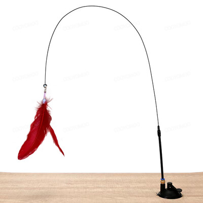 Simuliacinis paukštis Interaktyvus Juokingas katės lazdelės žaislas pūkuotas plunksninis paukštis su varpeliu katės lazdelės žaislas kačiukas, žaidžiantis naminių gyvūnėlių priedais