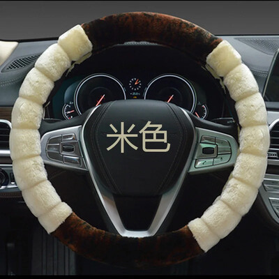 Iarnă Super Moale Plus Cusături creative Husă Volan Auto Universală, Călduță Faux Fur Ghidon Auto pe Volan