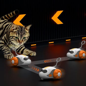 Smart Cat Toy Car Interactive Cat Toy Ball Αυτόματο κυλιόμενο τηλεχειριστήριο αυτοκινήτου ηλεκτρικό αυτοκίνητο για εσωτερικούς χώρους για κατοικίδια γατάκια