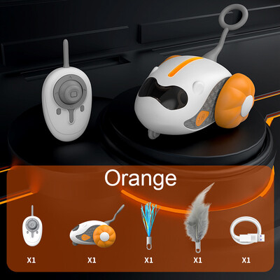 Mașină inteligentă de jucărie pentru pisici, minge interactivă de jucărie pentru pisici, mașină cu rulare automată, telecomandă, mașină electrică pentru interior pentru animale de companie
