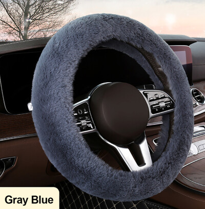 Universalus žieminis automobilio vairo užvalkalas Natūralaus kailio elastingas pliušinis užvalkalas 38 cm skersmens vairo automobilio priedai