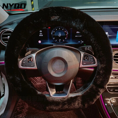 Husa volan iarna Caine drăguț din desene animate Capac mâner mașină cu blană caldă Accesorii auto