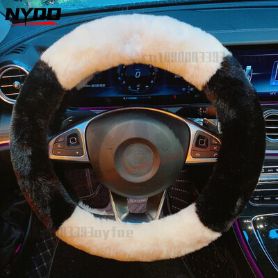 Husa volan iarna Caine drăguț din desene animate Capac mâner mașină cu blană caldă Accesorii auto