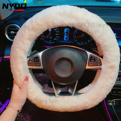 Husa volan iarna Caine drăguț din desene animate Capac mâner mașină cu blană caldă Accesorii auto