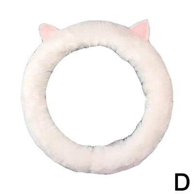 Drăguță pisică de desene animate Volan automat Husă de protecție din pluș Iarnă Mașină anti-alunecare Accesorii de decorare pentru animație interioară caldă