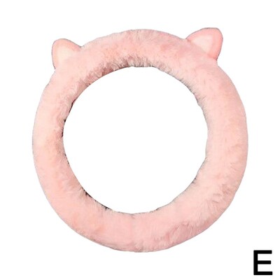 Drăguță pisică de desene animate Volan automat Husă de protecție din pluș Iarnă Mașină anti-alunecare Accesorii de decorare pentru animație interioară caldă