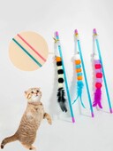 1 buc. Snur elastic nou imitat de blana Bug Funny Cat Stick potrivit pentru pisici