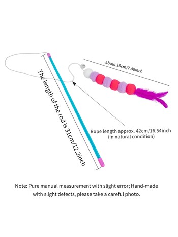 1 бр. Нова еластична връв, имитирана на буболечка за котки, забавна котешка пръчка, подходяща за котки