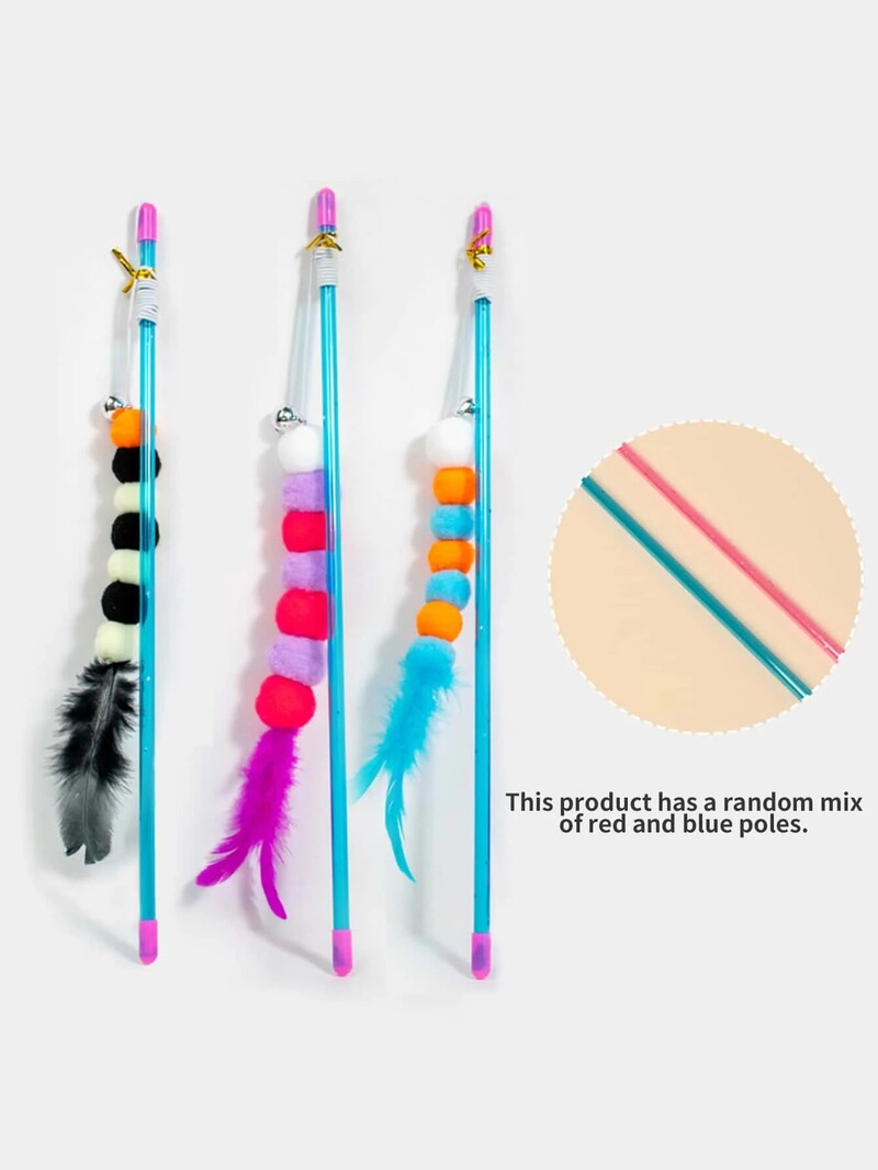 1 buc. Snur elastic nou imitat de blana Bug Funny Cat Stick potrivit pentru pisici