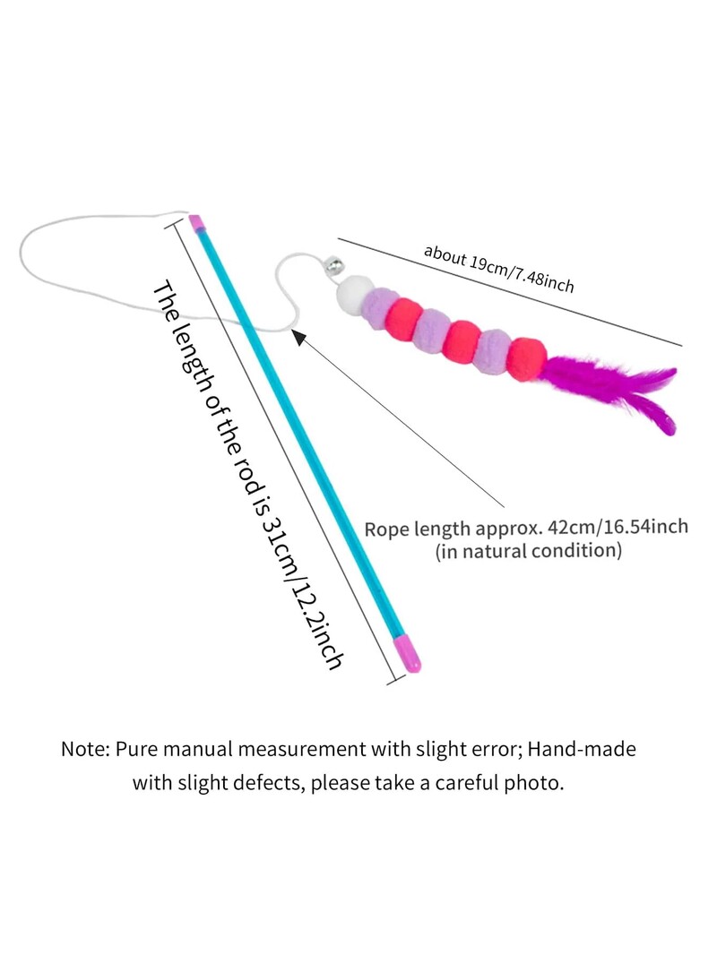 1 buc. Snur elastic nou imitat de blana Bug Funny Cat Stick potrivit pentru pisici