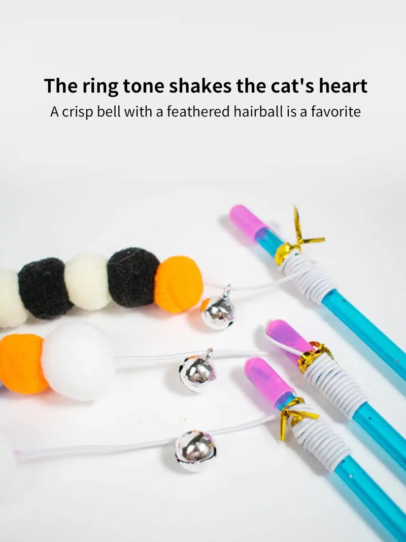 1 buc. Snur elastic nou imitat de blana Bug Funny Cat Stick potrivit pentru pisici