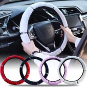 38 cm husă caldă pentru volan de pluș pentru mașină, toamnă iarnă, colorată, elastică, îmbinare, pentru volan, accesorii pentru interiorul mașinii