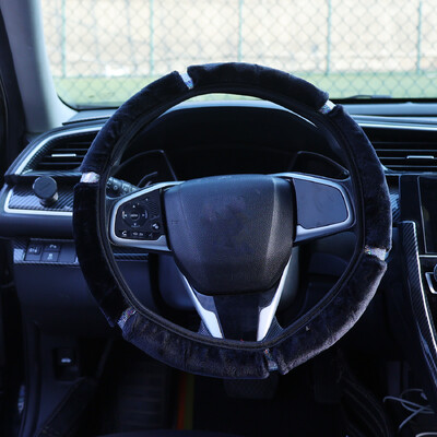 38 cm husă caldă pentru volan de pluș pentru mașină, toamnă iarnă, colorată, elastică, îmbinare, pentru volan, accesorii pentru interiorul mașinii