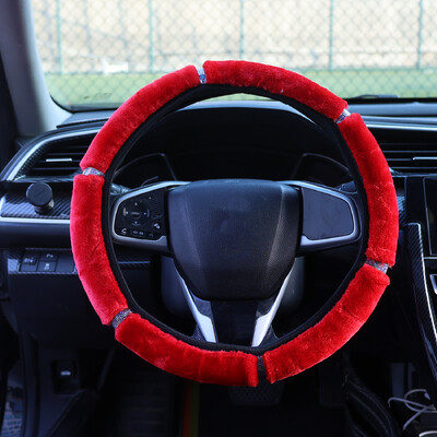 38 cm husă caldă pentru volan de pluș pentru mașină, toamnă iarnă, colorată, elastică, îmbinare, pentru volan, accesorii pentru interiorul mașinii