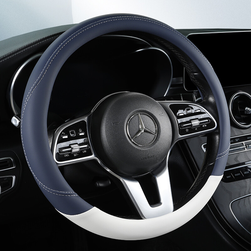 Husă pentru volan de mașină, universală, din piele, anti-alunecare, husă de protecție pentru volan de mașină Diametru 38 cm, formă OD