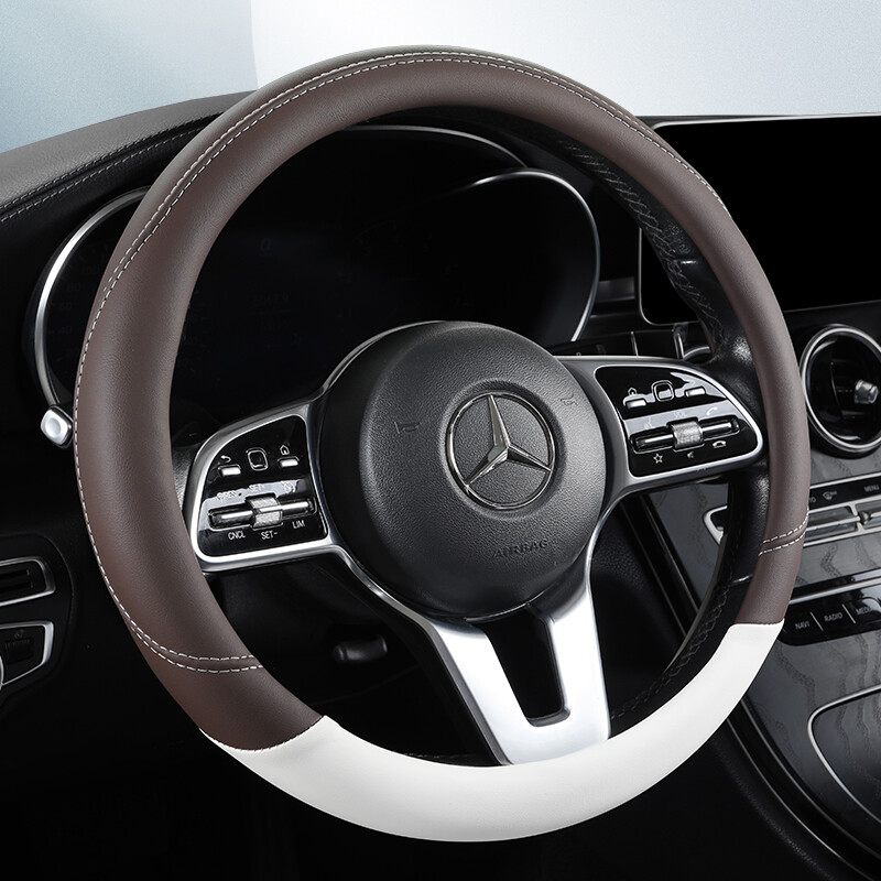 Husă pentru volan de mașină, universală, din piele, anti-alunecare, husă de protecție pentru volan de mașină Diametru 38 cm, formă OD